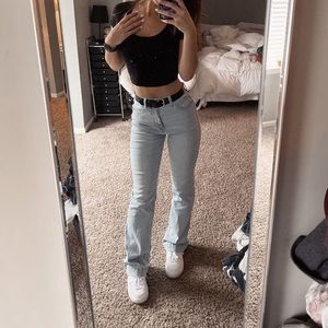 Light wash flare jeans